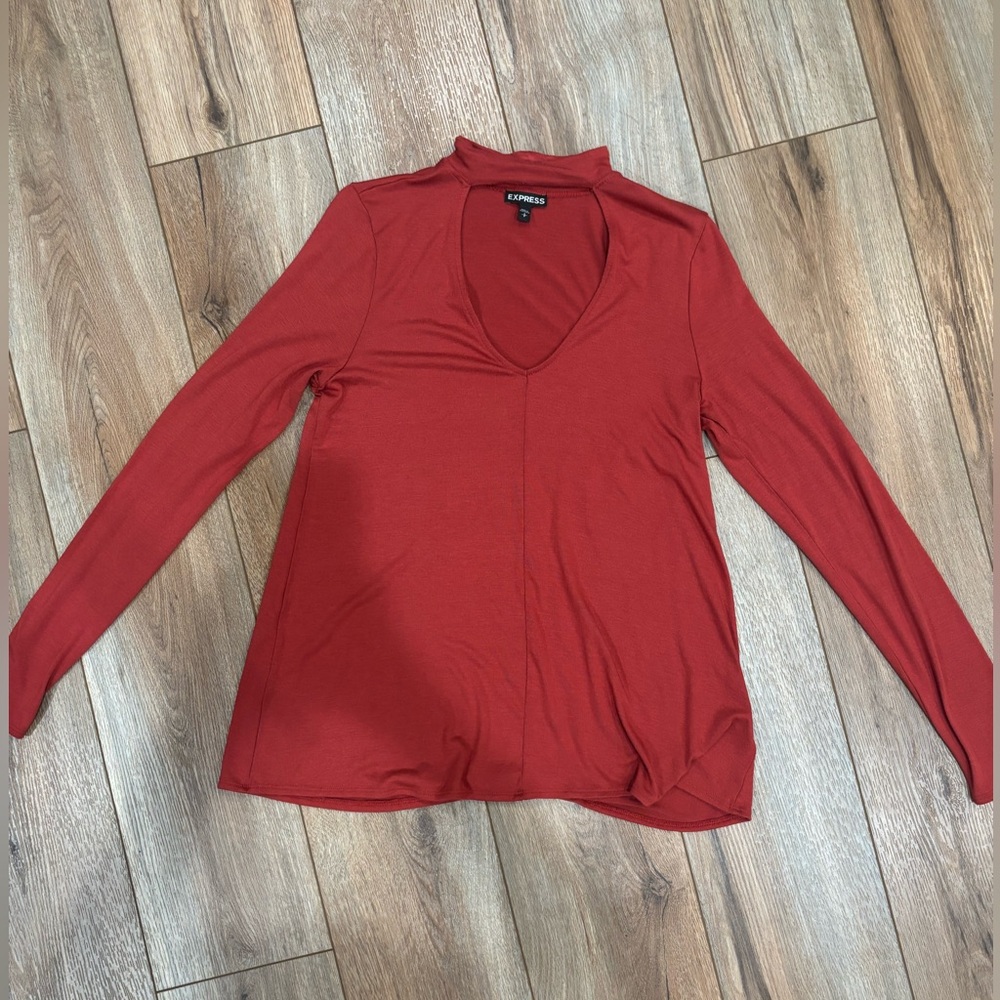 a new day Vibrant Red Long Sleeve Top, Great for Fall!!